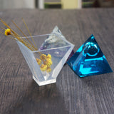 Maxbell 3 Pieces Pyramid Pendant Mold Dried Flower DIY Silicone Jewelry Making Mould Tools 20/30/50mm