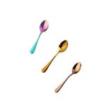 Maxbell 3pcs Stainless Steel Cutlery Table Dinner Soup Tea Spoon Tableware Colorful