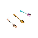 Maxbell 3pcs Stainless Steel Cutlery Table Dinner Soup Tea Spoon Tableware Colorful