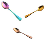 Maxbell 3pcs Stainless Steel Cutlery Table Dinner Soup Tea Spoon Tableware Colorful