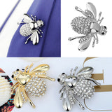 Maxbell 2 Pieces Lovely Cute Honey Bee Rhinestone Brooch Pin for Women Party Gifts