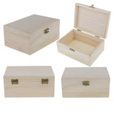 Maxbell 10pcs Unfinished Wood Crafts Jewelry Box Treasure Small Storage For Jewellery Postcards Makeup