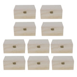 Maxbell 10pcs Unfinished Wood Crafts Jewelry Box Treasure Small Storage For Jewellery Postcards Makeup