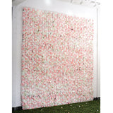 Maxbell 5 Pieces Artificial Flower Wall Panel Wedding Venue Flower Decor Pink