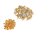 Maxbell 100 Piece Rhinestone Rivet Studs Buttons for Leather Crafts Bag Decoration Silver and Gold 10mm