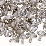 Maxbell 100 Piece Rhinestone Rivet Studs Buttons for Leather Crafts Bag Decoration Silver and Gold 10mm