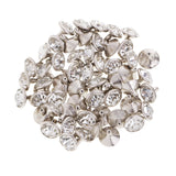 Maxbell 100 Piece Rhinestone Rivet Studs Buttons for Leather Crafts Bag Decoration Silver and Gold 10mm