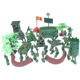 Maxbell 37Pieces Plastic Model Playset Toy Soldiers 5cm Figures Army Men Accessories