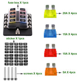 Maxbell 6 & 8 Way Circuit Standard ATO ATC Blade Fuse Box Block Holder Stud Terminal