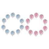 Maxbell 20 Pieces Baby Footprint Latex Balloons Baby Shower Birthday Decor Pink+Blue