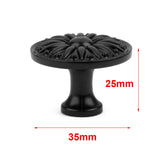 Maxbell 5 Pieces European-style Round Knob Cabinet Drawer Door Pull Handles Black