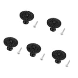 Maxbell 5 Pieces European-style Round Knob Cabinet Drawer Door Pull Handles Black