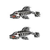 Maxbell 4 Pieces Skeleton Fish Bones with Shark Mouth Teeth Boat Canoe Kayak Decals