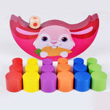 Maxbell Wooden Rabbit Balance Blocks Stacking Game Preschool Educational Toys 1Set