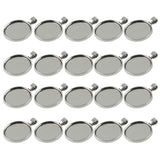 Maxbell 20 Pieces 25mm Antique Silver Base Setting Pendant-Trays Cabochon Frame Charm