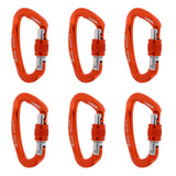 Maxbell 6 Pieces 25KN Screw Lock Carabiner Rock Tree Climbing Rescue Hammock Hook