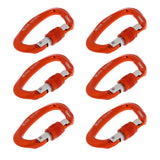 Maxbell 6 Pieces 25KN Screw Lock Carabiner Rock Tree Climbing Rescue Hammock Hook