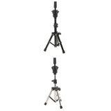 Maxbell 2pcs Cosmetology Mannequin Manikin Practice Head Holder Tripod Stand Rack Stainless Steel + Metal