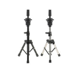 Maxbell 2pcs Cosmetology Mannequin Manikin Practice Head Holder Tripod Stand Rack Stainless Steel + Metal