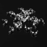 Maxbell Silver Tone Bead Tip Clam Shell Knot Covers Jewelry Making DIY Pack of 60PCS