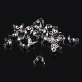 Maxbell Silver Tone Bead Tip Clam Shell Knot Covers Jewelry Making DIY Pack of 60PCS