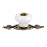 Maxbell Pack of 2PCS Ceramic Head + 2 Metal Handle + 2 Flower Pattern Screw + 2 Normal Screw for Home Cabinet Door Pull Handle White