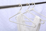 Maxbell 5 Piece Pearl Beaded Clothes Pants Hanger Trousers Dress Holder White