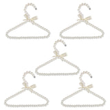 Maxbell 5 Piece Pearl Beaded Clothes Pants Hanger Trousers Dress Holder White