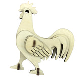 Maxbell Wood 3D Jigsaw Puzzle Model Set Rooster Cock Shape Easter Decor Kids Gift