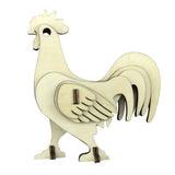 Maxbell Wood 3D Jigsaw Puzzle Model Set Rooster Cock Shape Easter Decor Kids Gift