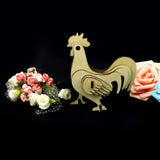 Maxbell Wood 3D Jigsaw Puzzle Model Set Rooster Cock Shape Easter Decor Kids Gift