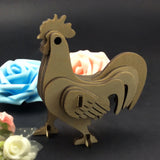 Maxbell Wood 3D Jigsaw Puzzle Model Set Rooster Cock Shape Easter Decor Kids Gift