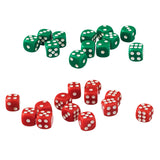 Maxbell 100 Pack 12mm D6 Dice Six Sided Die for Board Game Accessories Red&Green