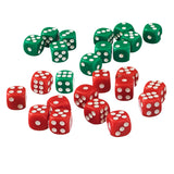 Maxbell 100 Pack 12mm D6 Dice Six Sided Die for Board Game Accessories Red&Green