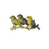 Maxbell 2pcs Vintage Green Enamel Bird Brooch Pin Gold Tone Costume Jewelry Gift