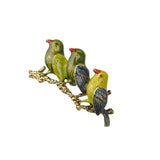 Maxbell 2pcs Vintage Green Enamel Bird Brooch Pin Gold Tone Costume Jewelry Gift