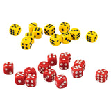 Maxbell 100 Pack 12mm D6 Dice Six Sided Die for Board Game Accessories Red&Yellow