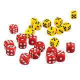 Maxbell 100 Pack 12mm D6 Dice Six Sided Die for Board Game Accessories Red&Yellow