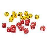 Maxbell 100 Pack 12mm D6 Dice Six Sided Die for Board Game Accessories Red&Yellow