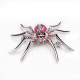 Maxbell 4 Pieces Dazzling Rhinestone Spider Clip Pin Brooch Purple Pin Jewelry