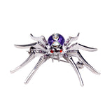 Maxbell 4 Pieces Dazzling Rhinestone Spider Clip Pin Brooch Purple Pin Jewelry