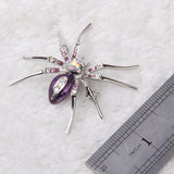 Maxbell 4 Pieces Dazzling Rhinestone Spider Clip Pin Brooch Purple Pin Jewelry