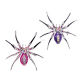 Maxbell 4 Pieces Dazzling Rhinestone Spider Clip Pin Brooch Purple Pin Jewelry