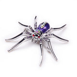 Maxbell 4 Pieces Dazzling Rhinestone Spider Clip Pin Brooch Purple Pin Jewelry