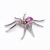 Maxbell 4 Pieces Dazzling Rhinestone Spider Clip Pin Brooch Purple Pin Jewelry