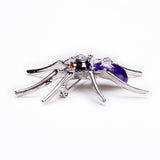 Maxbell 4 Pieces Dazzling Rhinestone Spider Clip Pin Brooch Purple Pin Jewelry