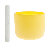 Maxbell 7" Solar Chakra Crystal Singing Bowl E Note High Quality Sound+Suede Mallet