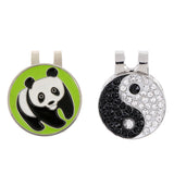 Maxbell 2 Pieces Yin Yang & Panda Magnetic Hat Cap Visor Clip-on Golf Ball Markers