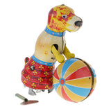 Maxbell Classic Wind-up Toys Cute Dog Push Ball Clockwork Tin Toy for Adult Novelty