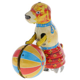 Maxbell Classic Wind-up Toys Cute Dog Push Ball Clockwork Tin Toy for Adult Novelty